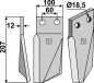 Preview: Rotorzinken 207x100mm, links